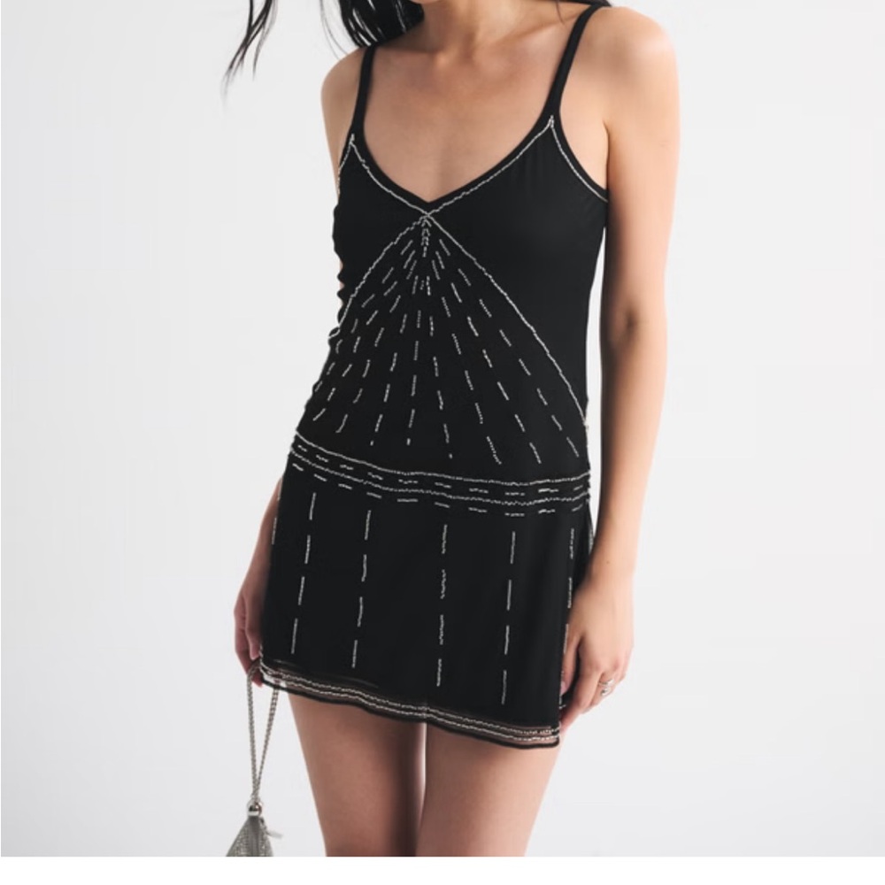 Abercrombie Black Beaded Mini Dress